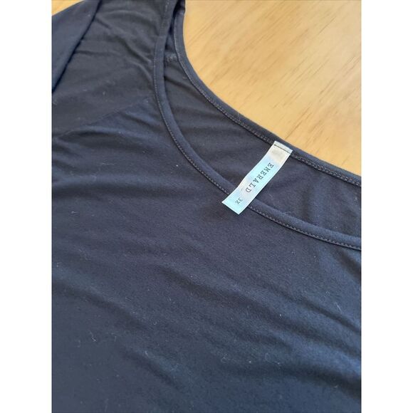 Emerald Short Sleeve V-Neck‎ Swing Tunic Top Black Plus 3X - Picture 4 of 7